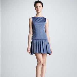 Alice and Olivia pleated fit and flair dress